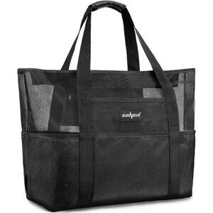 Mesh Beach Bag - Large Waterproof Beach Tote Bag with Zipper, Oversized Bag